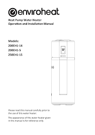 Owners manual Enviroheat hot water system New Plymouth